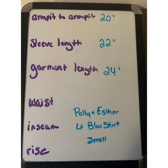NWT Polly & Esther Light Blue Chambray Long Sleeve Shirt Roll Up Sleeves Size Sm - Picture 4 of 4